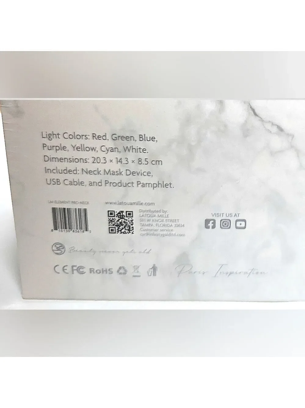 Latoua Mille Obsidian Element Multi-Purpose Neck Mask Anti-Aging Device - Sealed